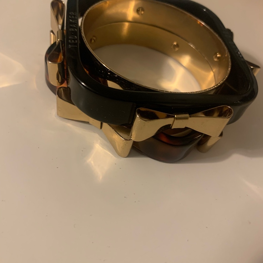 Ted Baker Black and Gold Bow Bracelet